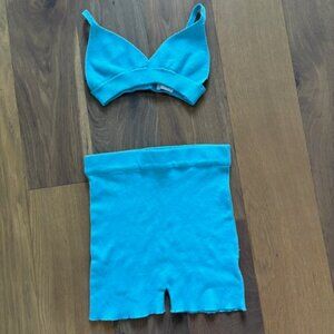 Princess Polly Nyla matching knit bralette shorts set Like new